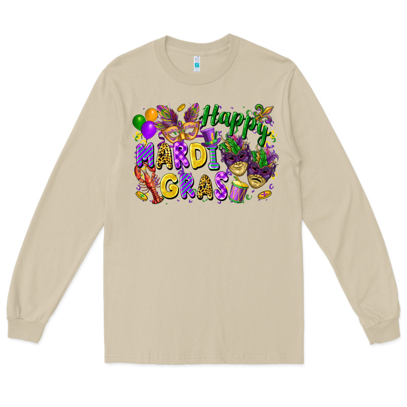 Happy Mardi Gras Long Sleeve Tee by FaDigitalArtStudio | Teevron