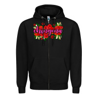 Black Chingona with roses Zipper Hoodie - AdoDesignShop