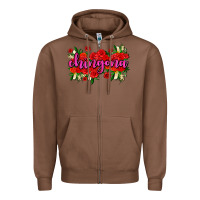 Chestnut Chingona with roses Zipper Hoodie - AdoDesignShop