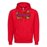 Red Chingona with roses Zipper Hoodie - AdoDesignShop