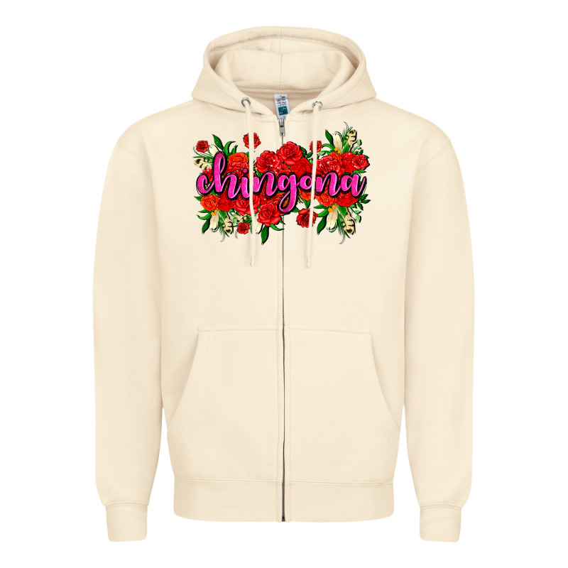Chingona With Roses Zipper Hoodie by AdoDesignShop | Teevron