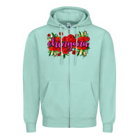 Seafoam Chingona with roses Zipper Hoodie - AdoDesignShop