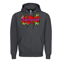 Smoke Chingona with roses Zipper Hoodie - AdoDesignShop