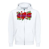 White Chingona with roses Zipper Hoodie - AdoDesignShop