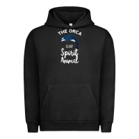 Pigment Black orca spirit animal killer whale ocean sea marine funny water raglan ba Urban Hoodie - linhVisuals
