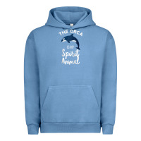 Pigment Pebble Blue orca spirit animal killer whale ocean sea marine funny water raglan ba Urban Hoodie - linhVisuals