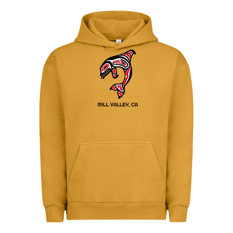 Mill Valley, California Native American Orca Killer Whale Raglan Baseb Urban Hoodie by linhVisuals | Teevron