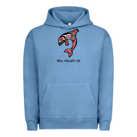 Pigment Pebble Blue mill valley, california native american orca killer whale raglan baseb Urban Hoodie - linhVisuals