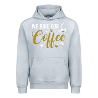 Heather Grey we bike for coffee t shirt Urban Hoodie - linhVisuals