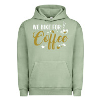 Pigment Oil Green we bike for coffee t shirt Urban Hoodie - linhVisuals
