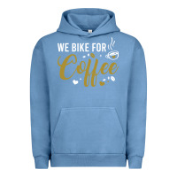 Pigment Pebble Blue we bike for coffee t shirt Urban Hoodie - linhVisuals