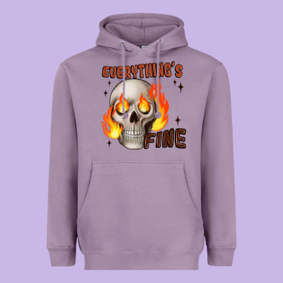 Everythings Fine Heavyweight Hoodie Designed By Jahusdesignshop