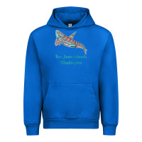 Cobalt san juan islands upward orca killer whale native american raglan baseb Urban Hoodie - linhVisuals