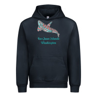 San Juan Islands Upward Orca Killer Whale Native American Raglan Baseb Urban Hoodie | Teevron