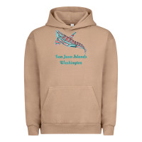 Pigment Burro san juan islands upward orca killer whale native american raglan baseb Urban Hoodie - linhVisuals