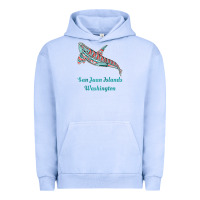 Pigment Grape Ice san juan islands upward orca killer whale native american raglan baseb Urban Hoodie - linhVisuals