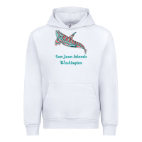 White san juan islands upward orca killer whale native american raglan baseb Urban Hoodie - linhVisuals