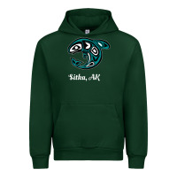 Forest Green sitka alaska native american tribal orca killer whale raglan baseball Urban Hoodie - linhVisuals