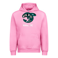 Fuchsia Pink sitka alaska native american tribal orca killer whale raglan baseball Urban Hoodie - linhVisuals