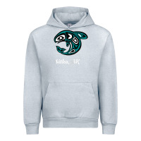 Heather Grey sitka alaska native american tribal orca killer whale raglan baseball Urban Hoodie - linhVisuals