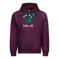 Mauve Wine sitka alaska native american tribal orca killer whale raglan baseball Urban Hoodie - linhVisuals