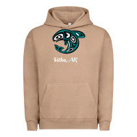 Pigment Burro sitka alaska native american tribal orca killer whale raglan baseball Urban Hoodie - linhVisuals