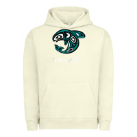 Pigment Pistachio sitka alaska native american tribal orca killer whale raglan baseball Urban Hoodie - linhVisuals