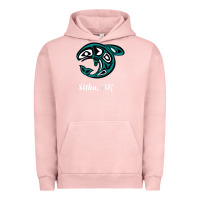 Pigment Salmon sitka alaska native american tribal orca killer whale raglan baseball Urban Hoodie - linhVisuals