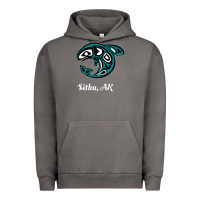 Pigment Tornado sitka alaska native american tribal orca killer whale raglan baseball Urban Hoodie - linhVisuals
