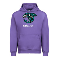 Tulip sitka alaska native american tribal orca killer whale raglan baseball Urban Hoodie - linhVisuals