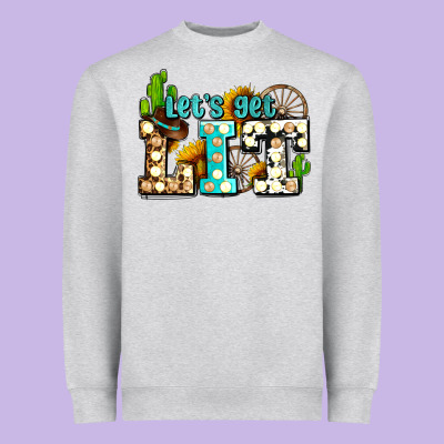 Western Lets Get Lit Ado Heavyweight Sweatshirt Designed By Adodesignshop