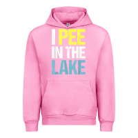 Fuchsia Pink i pee in the lake funny summer vacation t shirt Urban Hoodie - linhVisuals