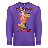 Purple im too much go find less boujee frog funny Premium Sweatshirt - JahusDesignShop