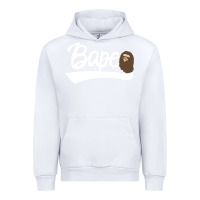 White bape text Urban Hoodie - linhVisuals