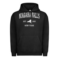 Pigment Black niagara falls new york ny vintage athletic sports design t shirt Urban Hoodie - linhVisuals