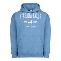 Pigment Pebble Blue niagara falls new york ny vintage athletic sports design t shirt Urban Hoodie - linhVisuals