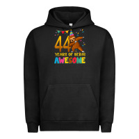 Pigment Black 44 years old birthday sloth dabbing 44th birthday sloth Urban Hoodie - linhVisuals