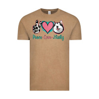 Vintage Coffee Peace Love Husky Vintage Tee - Jasminsmagicworld