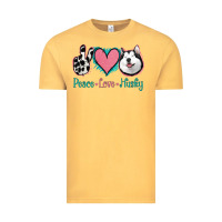 Vintage Mustard Peace Love Husky Vintage Tee - Jasminsmagicworld