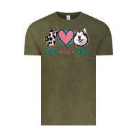 Vintage Olive Peace Love Husky Vintage Tee - Jasminsmagicworld