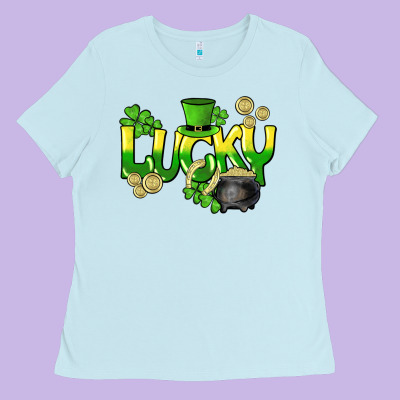 Lucky St. Patrick's Day Ladies Tee Designed By Howdyjamesfarm