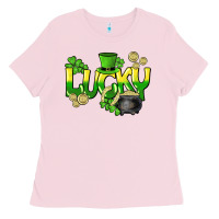 Bubblegum Pink Lucky St. Patrick's Day Ladies Tee - HowdyJamesFarm