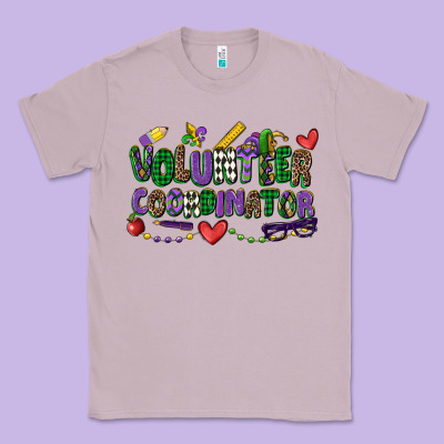 Volunteer Coordinator Mardi Gras Cowgirl Classic Tee Designed By Cowgirlartshop