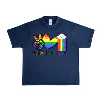 Navy Peace love Pride Urban Heavy Tee - FaDigitalArtStudio
