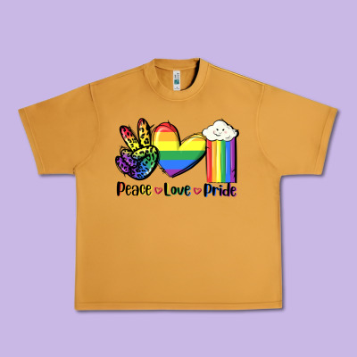 Peace Love Pride Urban Heavy Tee Designed By Fadigitalartstudio