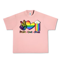 Salmon Peace love Pride Urban Heavy Tee - FaDigitalArtStudio