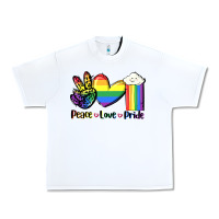 White Peace love Pride Urban Heavy Tee - FaDigitalArtStudio