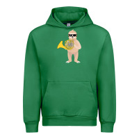 Emerald funny sloth wearing sunglasses playing french horn Urban Hoodie - linhVisuals