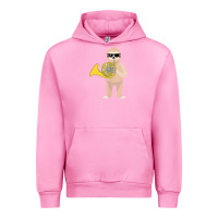 Fuchsia Pink funny sloth wearing sunglasses playing french horn Urban Hoodie - linhVisuals