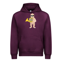 Mauve Wine funny sloth wearing sunglasses playing french horn Urban Hoodie - linhVisuals
